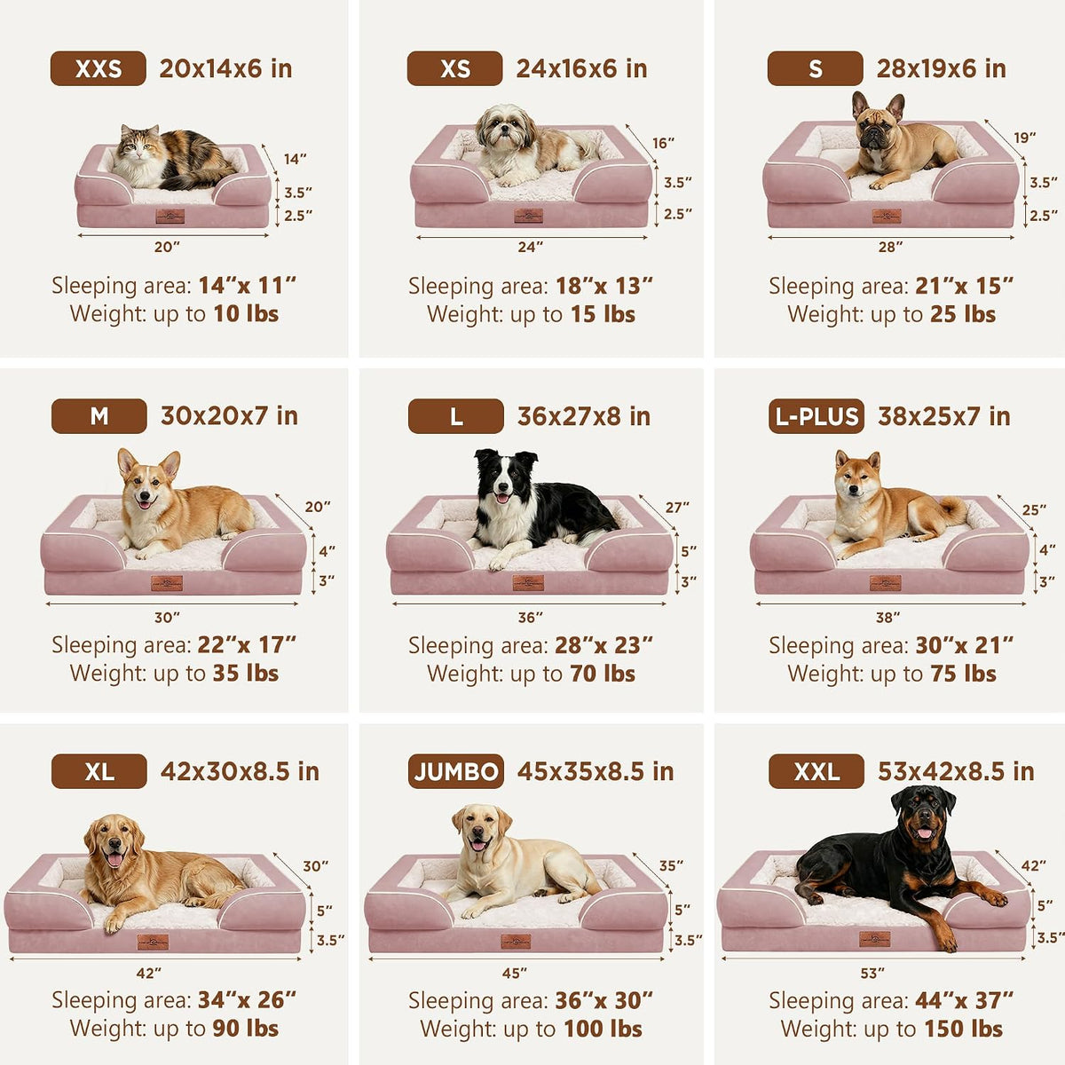 Waterproof Orthopedic Dog Bed for Extra Large Dogs | Supportive Egg Crate Foam XL Pet Bed with Removable Bolster, Dog Couch with Washable Cover & Non-Slip Bottom, 42x30 Inch - Colors B