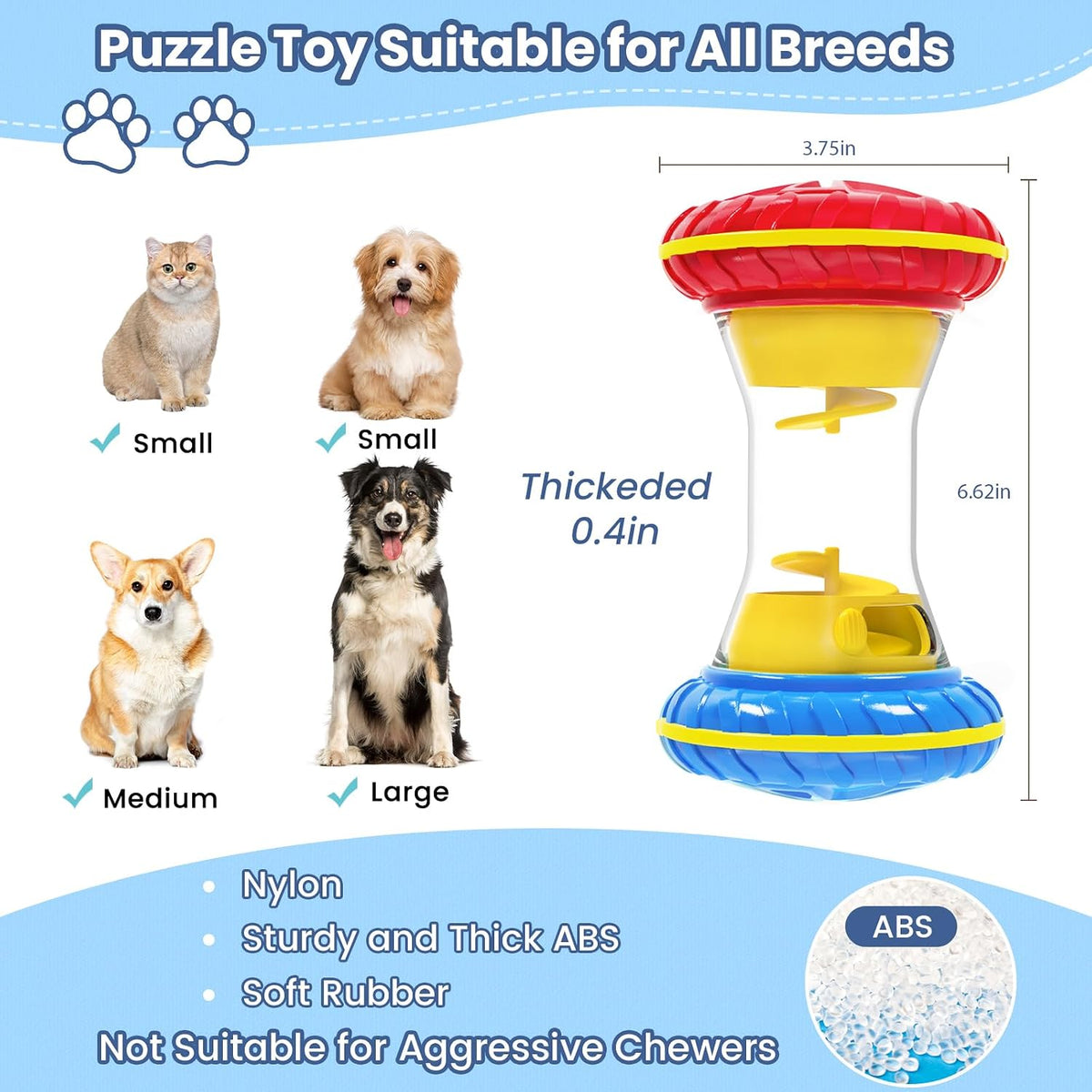 Interactive Dog Toys, Dog Puzzle Toys for Smart, Dog Enrichment Toy to Keep Them Busy, Treat Dispensing Toy Slow Puzzles Feeder, Yellow