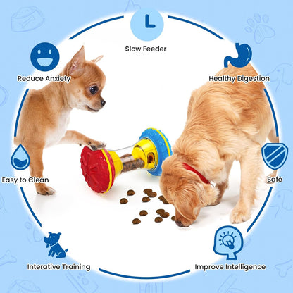 Interactive Dog Toys, Dog Puzzle Toys for Smart, Dog Enrichment Toy to Keep Them Busy, Treat Dispensing Toy Slow Puzzles Feeder, Yellow