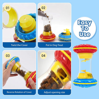 Interactive Dog Toys, Dog Puzzle Toys for Smart, Dog Enrichment Toy to Keep Them Busy, Treat Dispensing Toy Slow Puzzles Feeder, Yellow