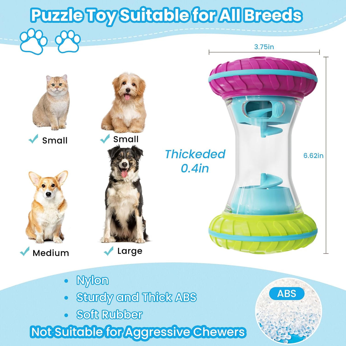 Interactive Dog Toys, Dog Puzzle Toys for Smart, Dog Enrichment Toy to Keep Them Busy, Treat Dispensing Toy Slow Puzzles Feeder, Yellow