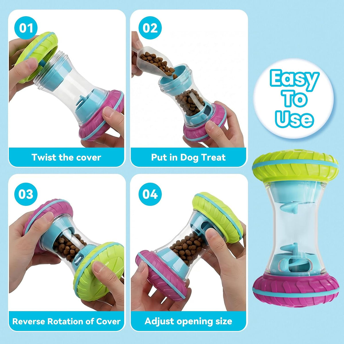 Interactive Dog Toys, Dog Puzzle Toys for Smart, Dog Enrichment Toy to Keep Them Busy, Treat Dispensing Toy Slow Puzzles Feeder, Yellow