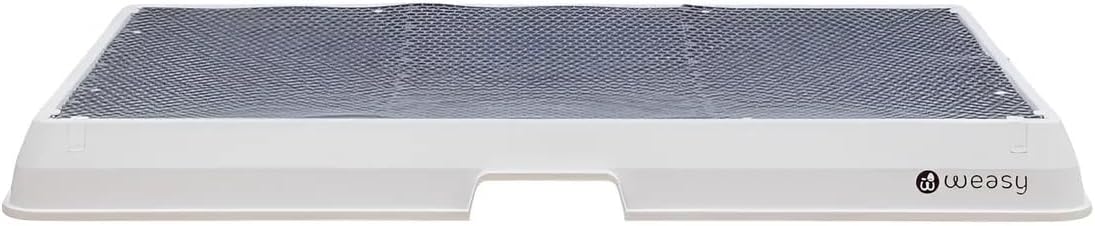 Weasy Indoor Dog Potty Tray for Large Dogs with Drain Hose | Reusable Dog Toilet | Indoor Potty Training System | Compatible with Weasy Bag - White and Gray - Large