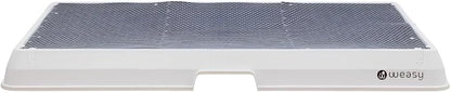 Weasy Indoor Dog Potty Tray for Large Dogs with Drain Hose | Reusable Dog Toilet | Indoor Potty Training System | Compatible with Weasy Bag - White and Gray - Large