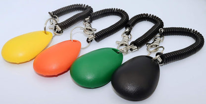 Pet Training Clicker with Wrist Strap - Dog Training Clickers for Puppy, Cat, Potty, Bird, Horse, Pet, Trainer Training Tools, Behavior Aids (Black +Deep Green + Tangerine + Yellow)