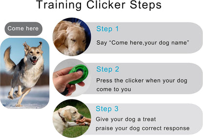 Pet Training Clicker with Wrist Strap - Dog Training Clickers for Puppy, Cat, Potty, Bird, Horse, Pet, Trainer Training Tools, Behavior Aids (Black +Deep Green + Tangerine + Yellow)