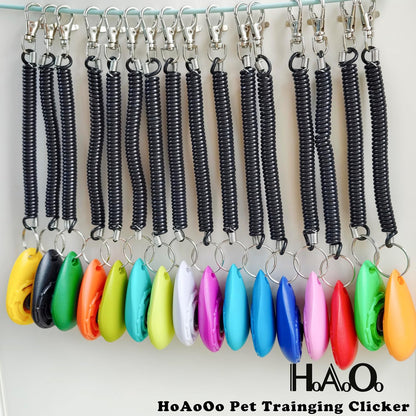 Pet Training Clicker with Wrist Strap - Dog Training Clickers for Puppy, Cat, Potty, Bird, Horse, Pet, Trainer Training Tools, Behavior Aids (Black +Deep Green + Tangerine + Yellow)