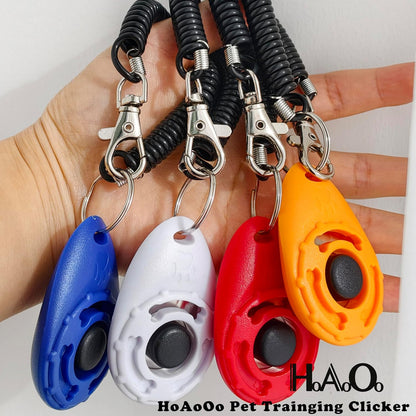 Pet Training Clicker with Wrist Strap - Dog Training Clickers for Puppy, Cat, Potty, Bird, Horse, Pet, Trainer Training Tools, Behavior Aids (Black +Deep Green + Tangerine + Yellow)