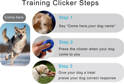 Pet Training Clicker with Wrist Strap - Dog Training Clickers for Puppy, Cat, Potty, Bird, Horse, Pet, Trainer Training Tools, Behavior Aids (Black +Deep Green + Tangerine + Yellow)