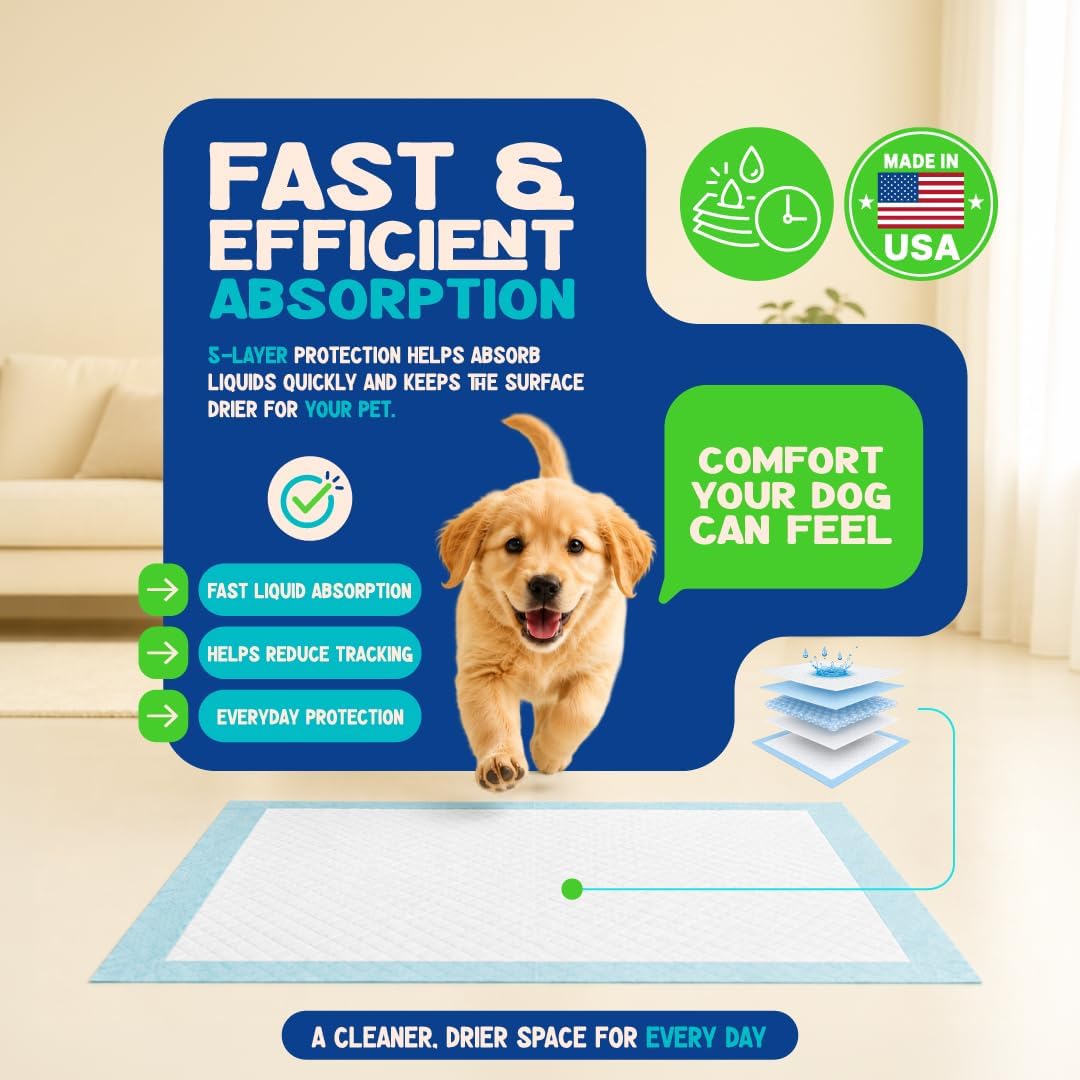 Loofy Pee Pads for Dogs, Training Pads for Dogs, Dog Training Pads, X-Large 35x24, Leak-Proof, Quick-Dry, Super Absorbent Puppy Potty Pads