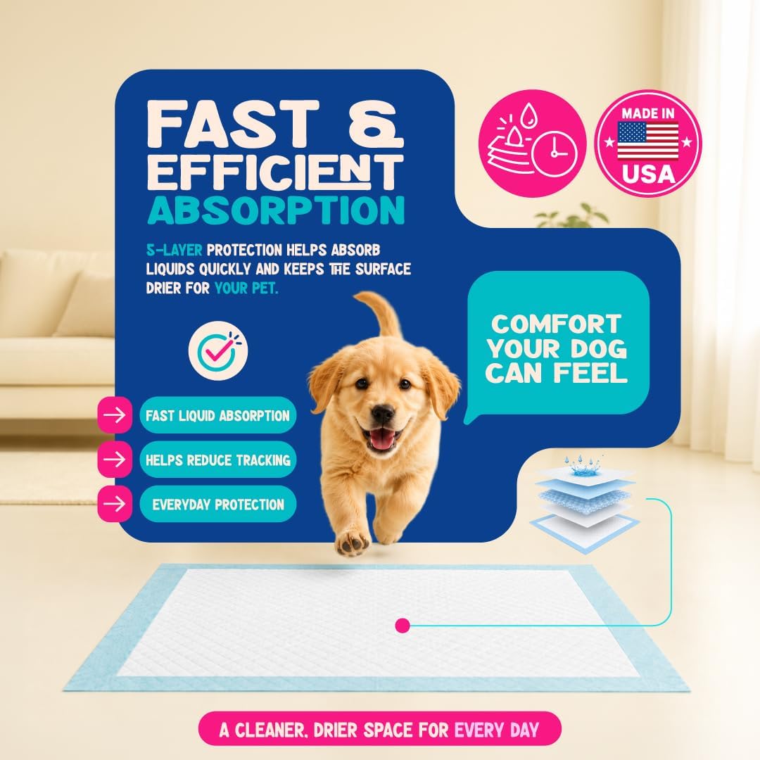 Loofy Pee Pads for Dogs, Training Pads for Dogs, Dog Training Pads, X-Large 35x24, Leak-Proof, Quick-Dry, Super Absorbent Puppy Potty Pads