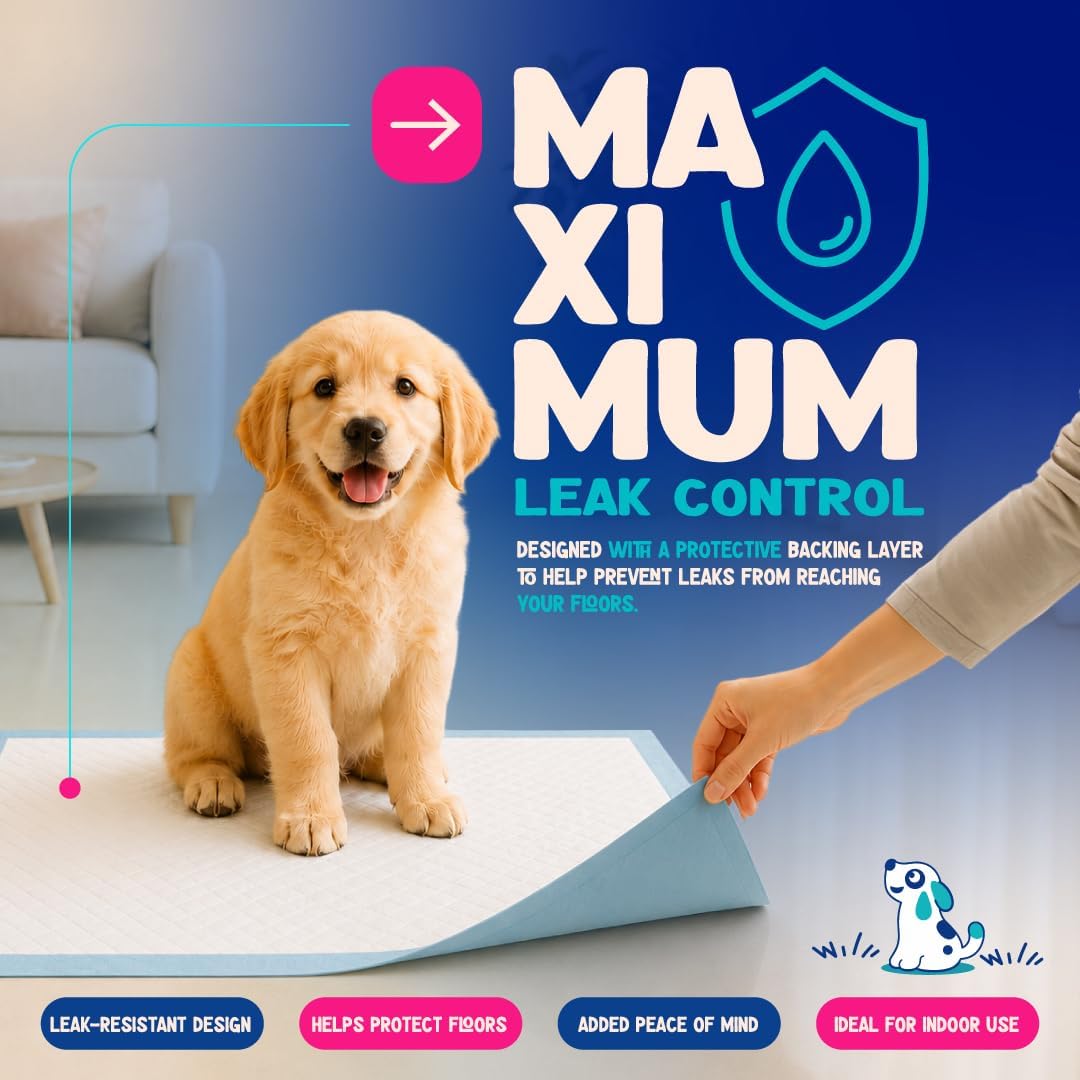 Loofy Pee Pads for Dogs, Training Pads for Dogs, Dog Training Pads, X-Large 35x24, Leak-Proof, Quick-Dry, Super Absorbent Puppy Potty Pads