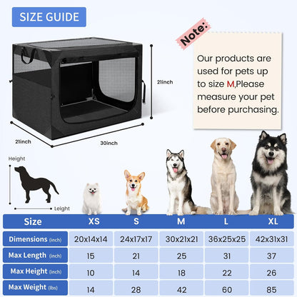 Dog Crate,36x25x25 Inch Large Dog Crate for Large or Medium Dogs, Portable and Foldable Design of Dog Cage, Perfect for Travel or Home Use, Dog Kennel with 2-Door and Durable Mesh Windows, Light Grey