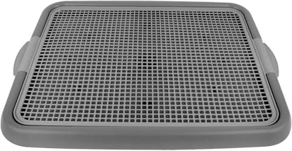 Puppy Potty Tray with Mesh – Dog Pee Pad Holder for Small Dogs & Puppies, Indoor Dog Potty Training Toilet, Plastic Leak-Proof Dog Potty Tray (Small - 20 x 16 in)