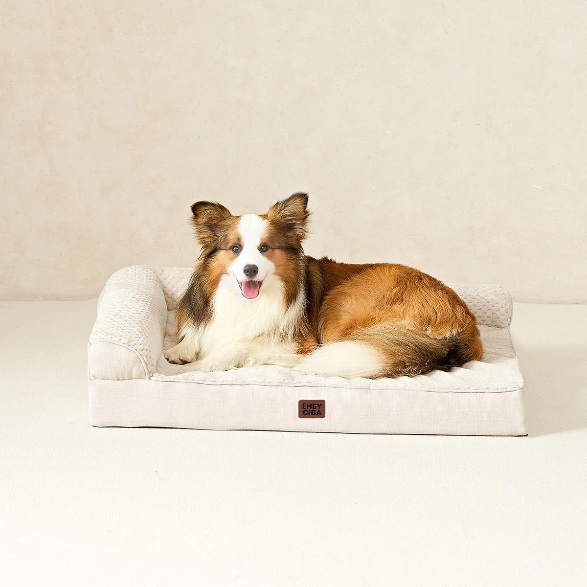 Orthopedic Dog Bed Medium Size, Memory Foam Dog Bed, Grey | Small Dog Sofa with Washable Removable Cover, Waterproof Pet Couch for Crate with Nonskid Bottom, 30x20x6