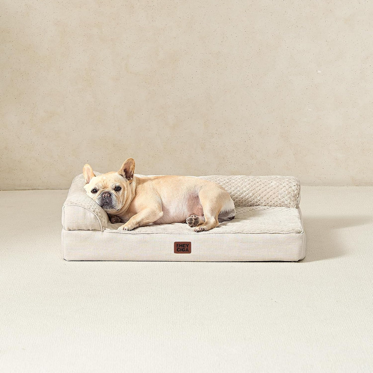 Orthopedic Dog Bed Medium Size, Memory Foam Dog Bed, Grey | Small Dog Sofa with Washable Removable Cover, Waterproof Pet Couch for Crate with Nonskid Bottom, 30x20x6