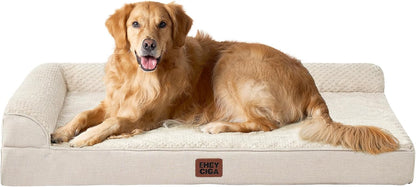 Orthopedic Dog Bed Medium Size, Memory Foam Dog Bed, Grey | Small Dog Sofa with Washable Removable Cover, Waterproof Pet Couch for Crate with Nonskid Bottom, 30x20x6