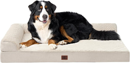 Orthopedic Dog Bed Medium Size, Memory Foam Dog Bed, Grey | Small Dog Sofa with Washable Removable Cover, Waterproof Pet Couch for Crate with Nonskid Bottom, 30x20x6