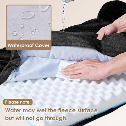 Orthopedic Dog Bed Medium Size, Memory Foam Dog Bed, Grey | Small Dog Sofa with Washable Removable Cover, Waterproof Pet Couch for Crate with Nonskid Bottom, 30x20x6