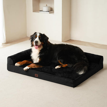 Orthopedic Dog Bed Medium Size, Memory Foam Dog Bed, Grey | Small Dog Sofa with Washable Removable Cover, Waterproof Pet Couch for Crate with Nonskid Bottom, 30x20x6