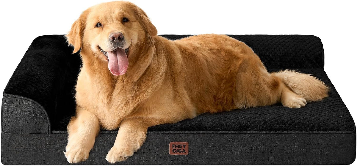 Orthopedic Dog Bed Medium Size, Memory Foam Dog Bed, Grey | Small Dog Sofa with Washable Removable Cover, Waterproof Pet Couch for Crate with Nonskid Bottom, 30x20x6