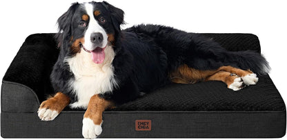 Orthopedic Dog Bed Medium Size, Memory Foam Dog Bed, Grey | Small Dog Sofa with Washable Removable Cover, Waterproof Pet Couch for Crate with Nonskid Bottom, 30x20x6