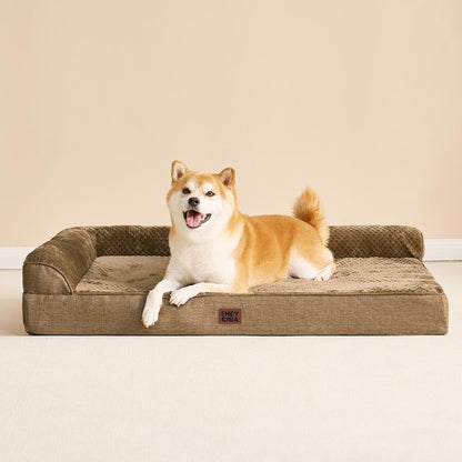Orthopedic Dog Bed Medium Size, Memory Foam Dog Bed, Grey | Small Dog Sofa with Washable Removable Cover, Waterproof Pet Couch for Crate with Nonskid Bottom, 30x20x6