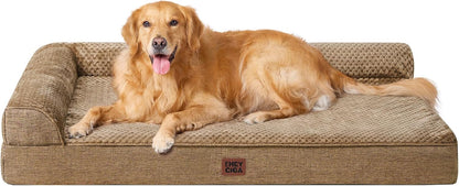 Orthopedic Dog Bed Medium Size, Memory Foam Dog Bed, Grey | Small Dog Sofa with Washable Removable Cover, Waterproof Pet Couch for Crate with Nonskid Bottom, 30x20x6