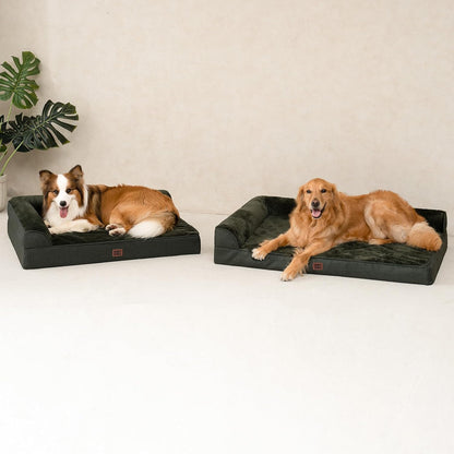Orthopedic Dog Bed Medium Size, Memory Foam Dog Bed, Grey | Small Dog Sofa with Washable Removable Cover, Waterproof Pet Couch for Crate with Nonskid Bottom, 30x20x6