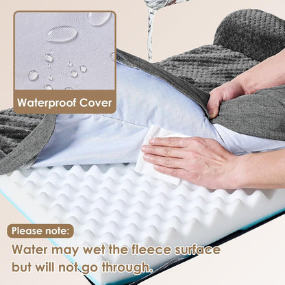 Orthopedic Dog Bed Medium Size, Memory Foam Dog Bed, Grey | Small Dog Sofa with Washable Removable Cover, Waterproof Pet Couch for Crate with Nonskid Bottom, 30x20x6