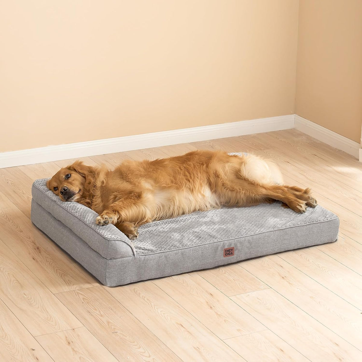 Orthopedic Dog Bed Medium Size, Memory Foam Dog Bed, Grey | Small Dog Sofa with Washable Removable Cover, Waterproof Pet Couch for Crate with Nonskid Bottom, 30x20x6