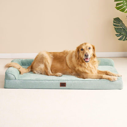 Orthopedic Dog Bed Medium Size, Memory Foam Dog Bed, Grey | Small Dog Sofa with Washable Removable Cover, Waterproof Pet Couch for Crate with Nonskid Bottom, 30x20x6