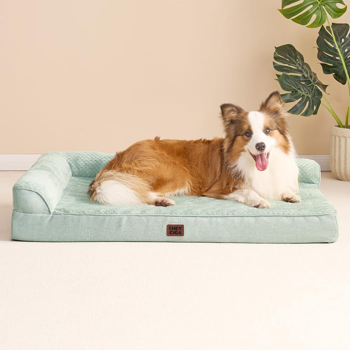 Orthopedic Dog Bed Medium Size, Memory Foam Dog Bed, Grey | Small Dog Sofa with Washable Removable Cover, Waterproof Pet Couch for Crate with Nonskid Bottom, 30x20x6