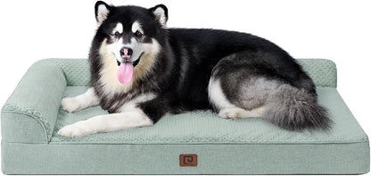Orthopedic Dog Bed Medium Size, Memory Foam Dog Bed, Grey | Small Dog Sofa with Washable Removable Cover, Waterproof Pet Couch for Crate with Nonskid Bottom, 30x20x6