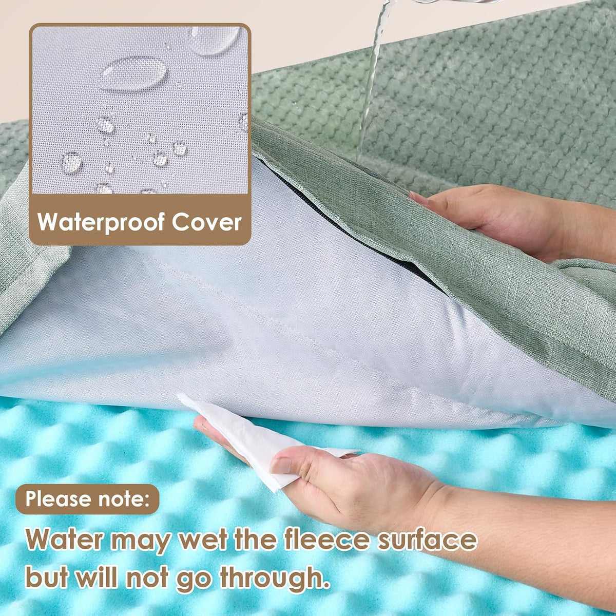 Orthopedic Dog Bed Medium Size, Memory Foam Dog Bed, Grey | Small Dog Sofa with Washable Removable Cover, Waterproof Pet Couch for Crate with Nonskid Bottom, 30x20x6