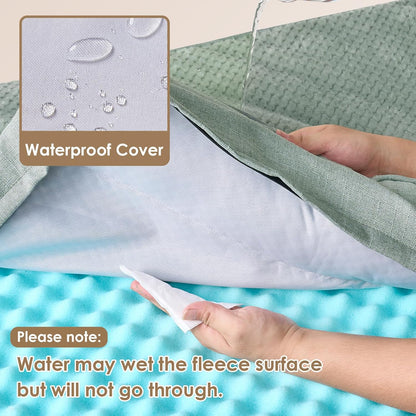 Orthopedic Dog Bed Medium Size, Memory Foam Dog Bed, Grey | Small Dog Sofa with Washable Removable Cover, Waterproof Pet Couch for Crate with Nonskid Bottom, 30x20x6