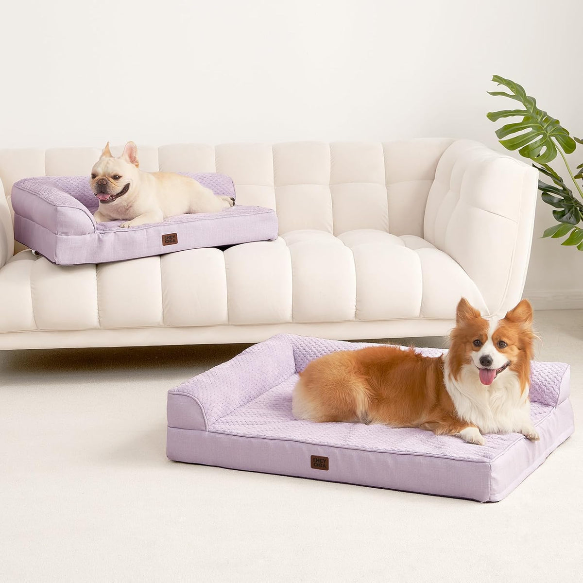Orthopedic Dog Bed Medium Size, Memory Foam Dog Bed, Grey | Small Dog Sofa with Washable Removable Cover, Waterproof Pet Couch for Crate with Nonskid Bottom, 30x20x6