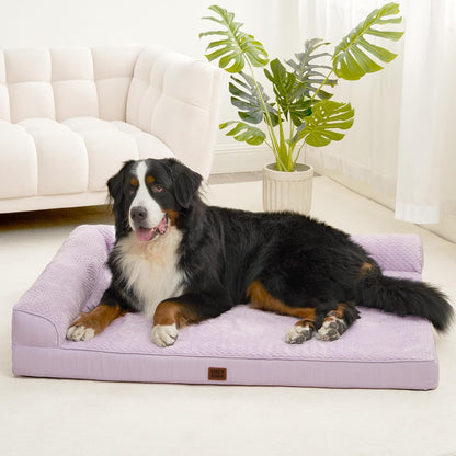 Orthopedic Dog Bed Medium Size, Memory Foam Dog Bed, Grey | Small Dog Sofa with Washable Removable Cover, Waterproof Pet Couch for Crate with Nonskid Bottom, 30x20x6