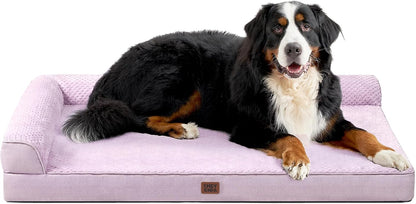Orthopedic Dog Bed Medium Size, Memory Foam Dog Bed, Grey | Small Dog Sofa with Washable Removable Cover, Waterproof Pet Couch for Crate with Nonskid Bottom, 30x20x6