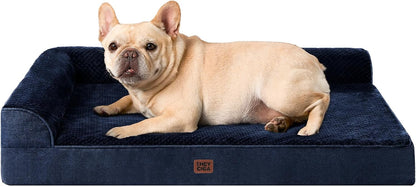 Orthopedic Dog Bed Medium Size, Memory Foam Dog Bed, Grey | Small Dog Sofa with Washable Removable Cover, Waterproof Pet Couch for Crate with Nonskid Bottom, 30x20x6