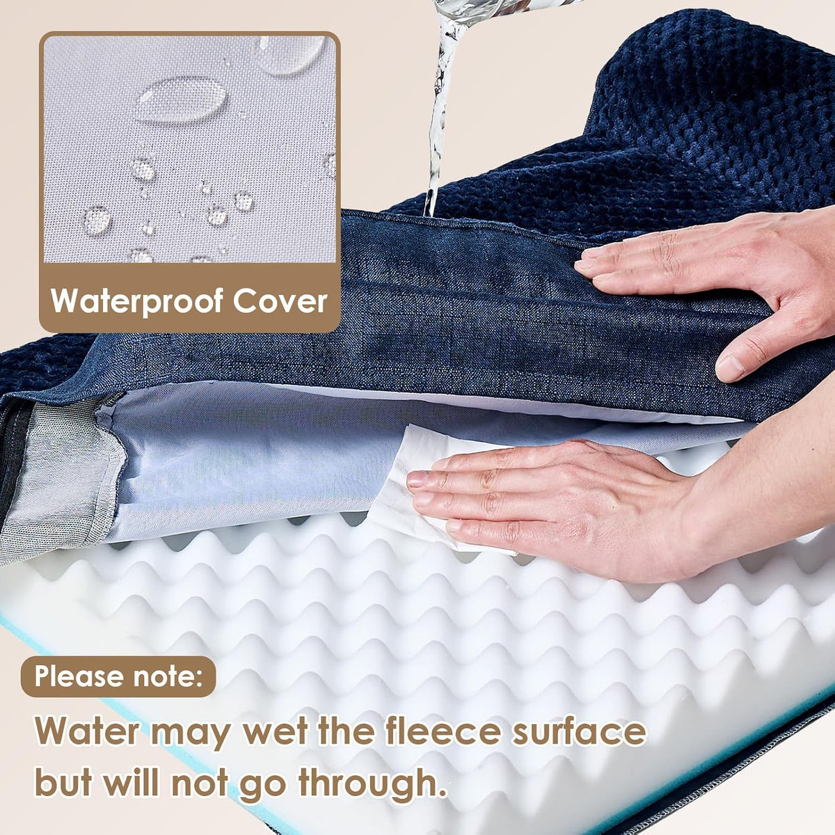 Orthopedic Dog Bed Medium Size, Memory Foam Dog Bed, Grey | Small Dog Sofa with Washable Removable Cover, Waterproof Pet Couch for Crate with Nonskid Bottom, 30x20x6