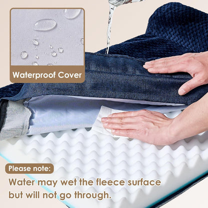 Orthopedic Dog Bed Medium Size, Memory Foam Dog Bed, Grey | Small Dog Sofa with Washable Removable Cover, Waterproof Pet Couch for Crate with Nonskid Bottom, 30x20x6
