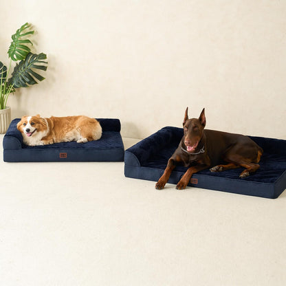 Orthopedic Dog Bed Medium Size, Memory Foam Dog Bed, Grey | Small Dog Sofa with Washable Removable Cover, Waterproof Pet Couch for Crate with Nonskid Bottom, 30x20x6