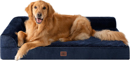 Orthopedic Dog Bed Medium Size, Memory Foam Dog Bed, Grey | Small Dog Sofa with Washable Removable Cover, Waterproof Pet Couch for Crate with Nonskid Bottom, 30x20x6