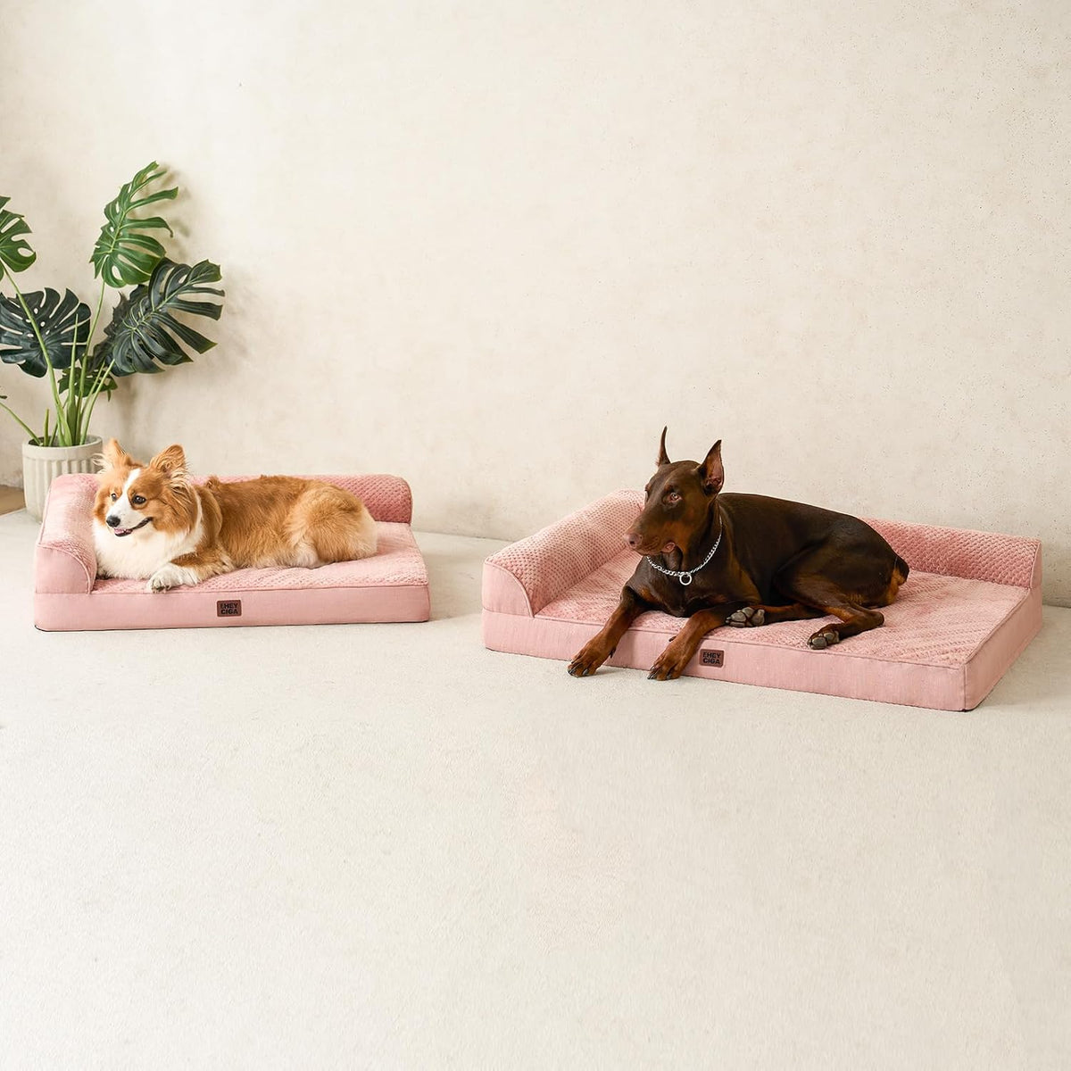 Orthopedic Dog Bed Medium Size, Memory Foam Dog Bed, Grey | Small Dog Sofa with Washable Removable Cover, Waterproof Pet Couch for Crate with Nonskid Bottom, 30x20x6