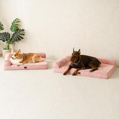 Orthopedic Dog Bed Medium Size, Memory Foam Dog Bed, Grey | Small Dog Sofa with Washable Removable Cover, Waterproof Pet Couch for Crate with Nonskid Bottom, 30x20x6