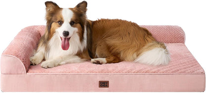 Orthopedic Dog Bed Medium Size, Memory Foam Dog Bed, Grey | Small Dog Sofa with Washable Removable Cover, Waterproof Pet Couch for Crate with Nonskid Bottom, 30x20x6