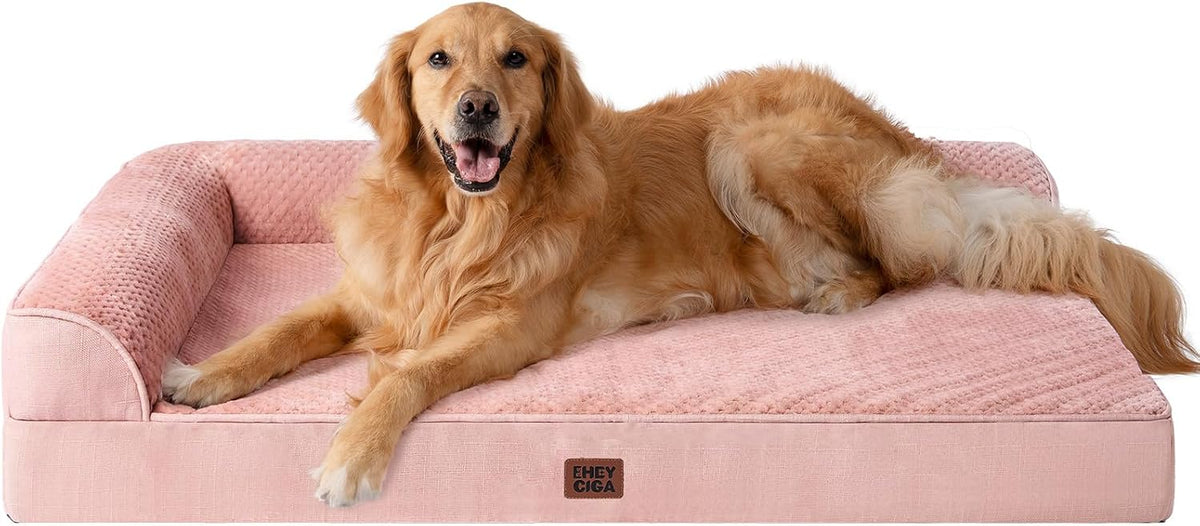 Orthopedic Dog Bed Medium Size, Memory Foam Dog Bed, Grey | Small Dog Sofa with Washable Removable Cover, Waterproof Pet Couch for Crate with Nonskid Bottom, 30x20x6