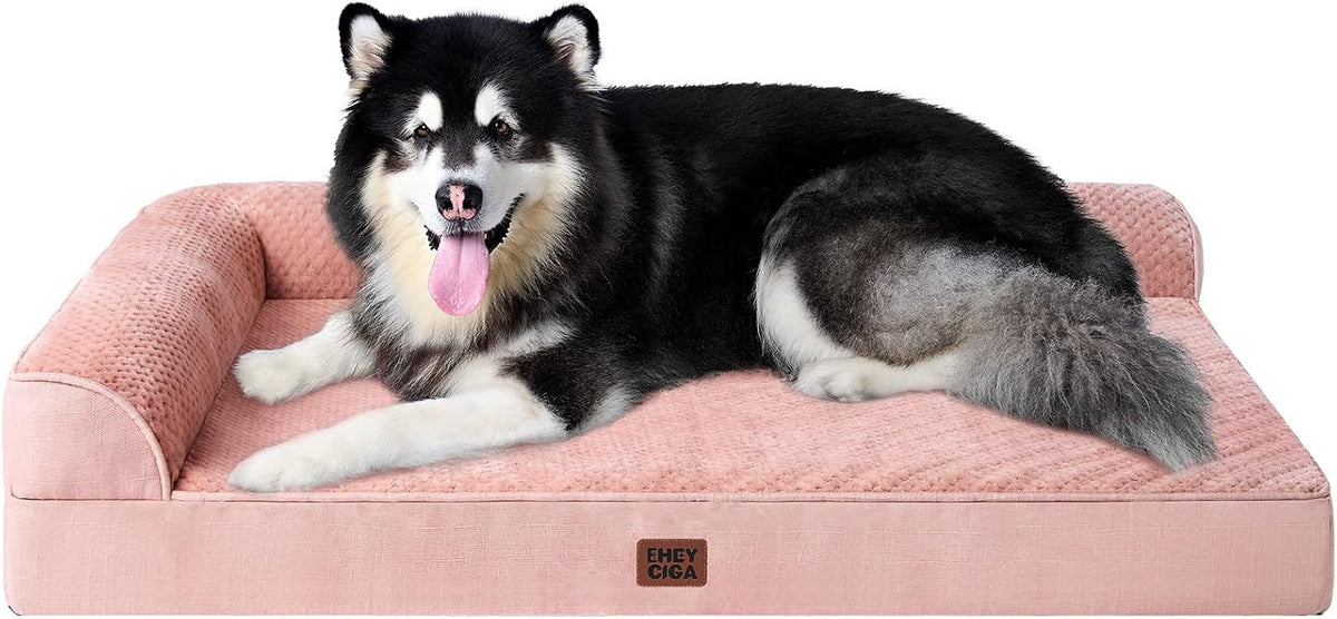 Orthopedic Dog Bed Medium Size, Memory Foam Dog Bed, Grey | Small Dog Sofa with Washable Removable Cover, Waterproof Pet Couch for Crate with Nonskid Bottom, 30x20x6