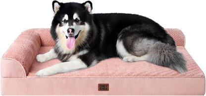 Orthopedic Dog Bed Medium Size, Memory Foam Dog Bed, Grey | Small Dog Sofa with Washable Removable Cover, Waterproof Pet Couch for Crate with Nonskid Bottom, 30x20x6